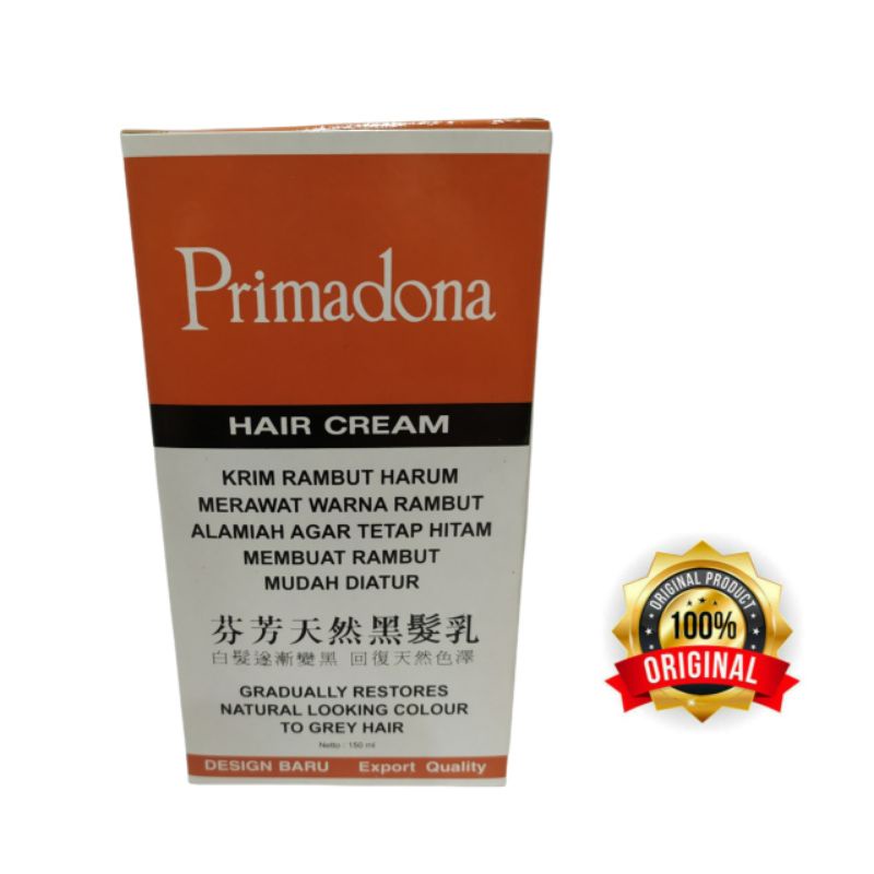 PRIMADONA HAIR CREAM PENGHITAM RAMBUT/ MINYAK RAMBUT PRIMADONA ORIGINAL PENGHITAM UBAN 150ML/ CREAM 