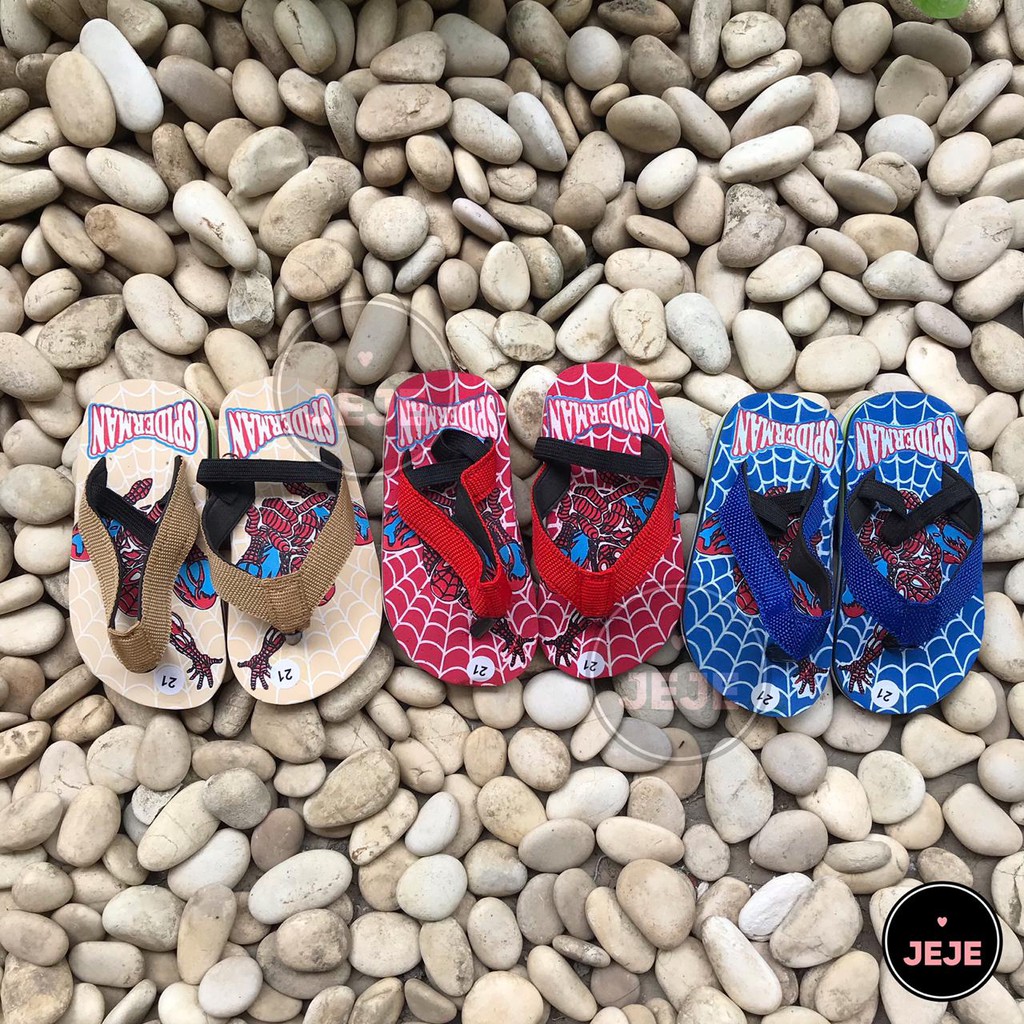 Sandal Anak Laki laki Balita Bayi Prewalker Cowok | Tayo Spiderman Polos Warna Warni Karakter