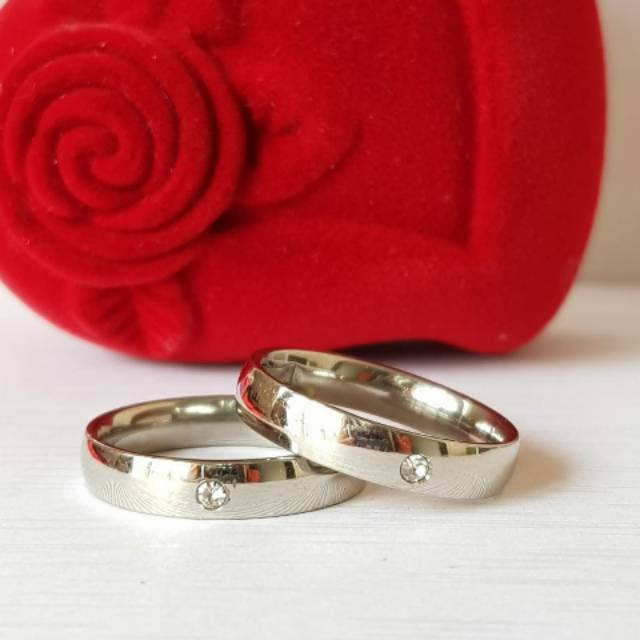 Couple &amp; Single Ring Titanium Silver Antikarat CRS02