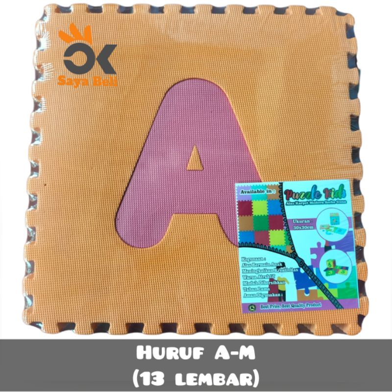 EVAMAT MATRAS/ PUZZLE KIDS EDUKASI TEBAL 30x30x1CM PUZLE ANAK/ LANTAI/ EVAMAT/ PLAYMAT/ MOTIF HURUF/ ABJAD/ ANGKA/ BUAH