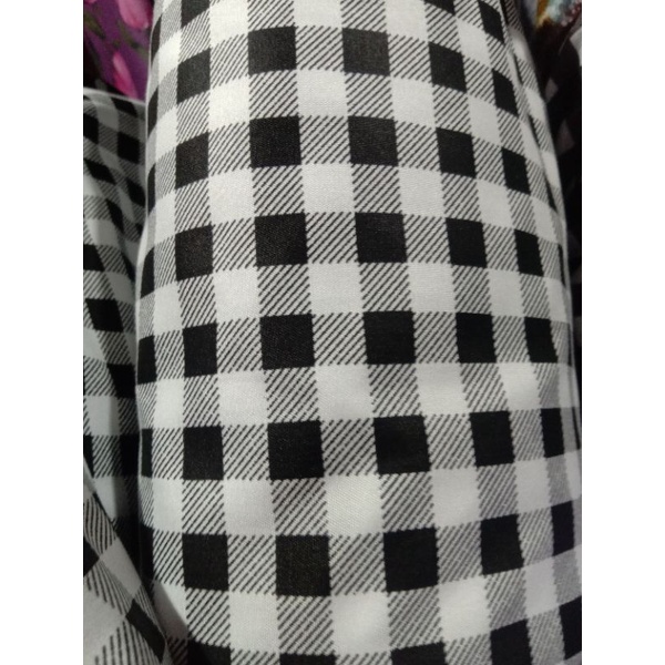 bahan kain sprei kotak-kotak kecil 1cm / bahan kain sprei