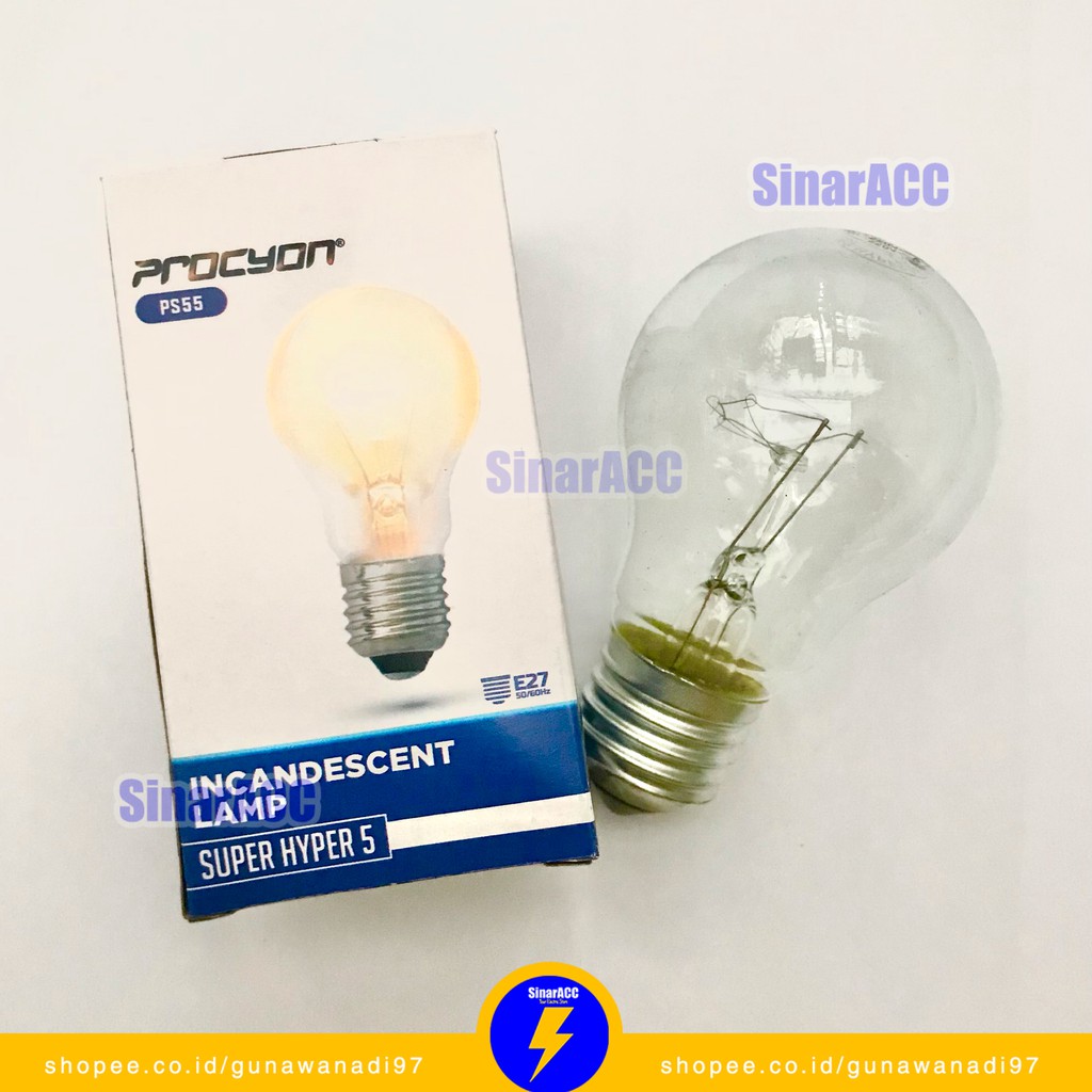 Lampu pijar PROCYON JUMBO SUPER HYPER Lampu penghangat budidaya telur ayam bohlam dop kuning 5 watt