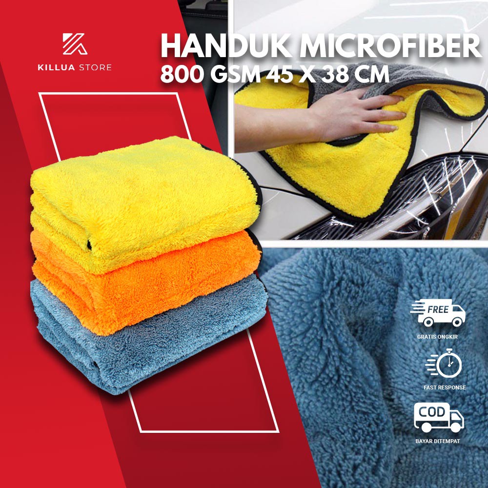 Handuk Microfiber 800gsm 45 x 38 cm