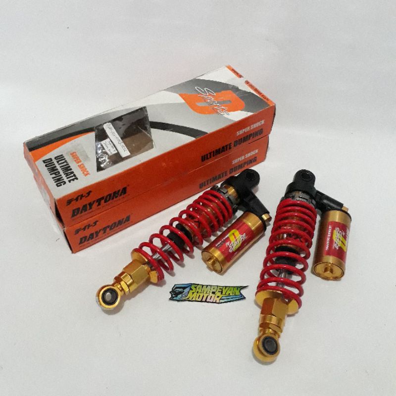 Shock Sok Shockbreker Skok Belakang Tabung Atas Original Daytona Racing EVO Merah 300mm - 320mm GL M