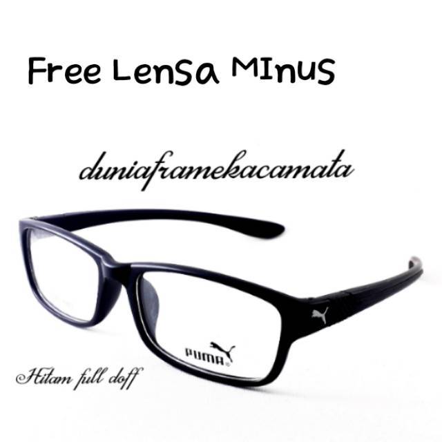 Kacamata minus sport puma (frame+lensa) anti radiasi komputer free lensa+box+lap+cliner