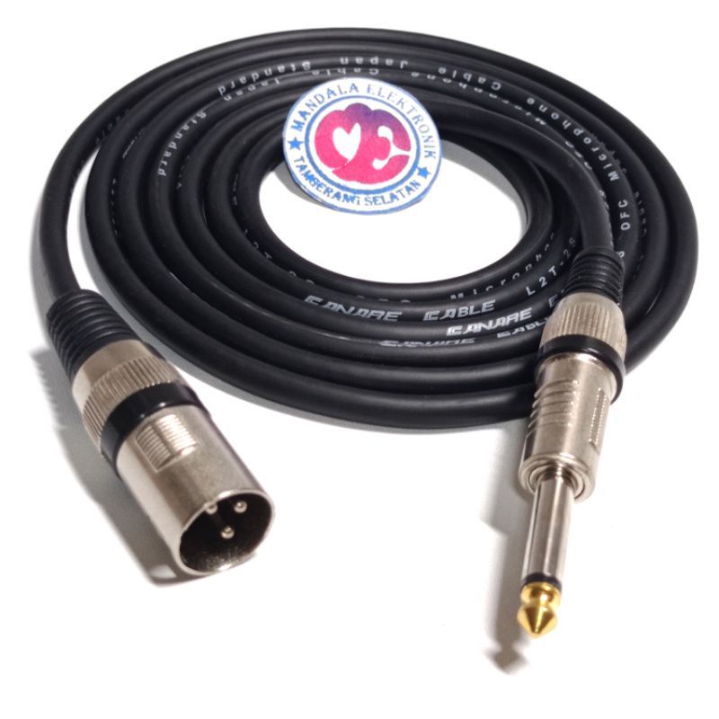kabel mic xlr male 3pin to jack akai 6,5mm mono 2 meter