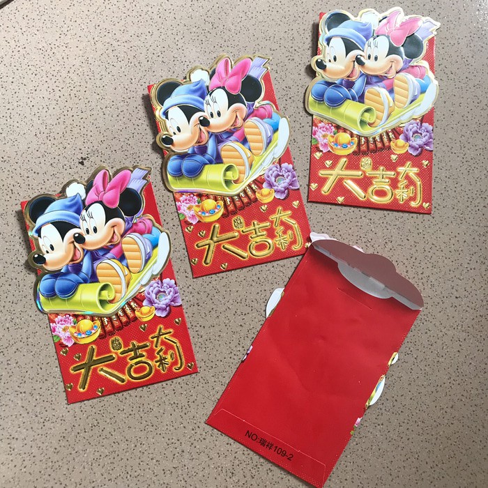 

NEW. AMPLOP ANGPAO IMLEK CHINESE NEW YEAR KARAKTER (MICKEY) ISI 4 TERMURAH