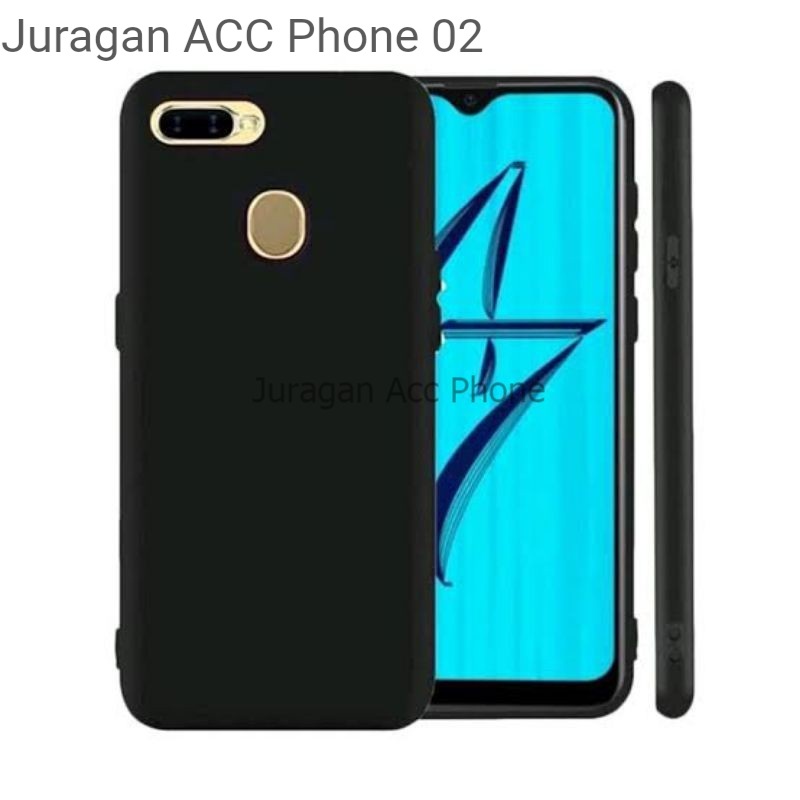 Soft Case Blackmatte Oppo A12 Casing Silikon  Black Matte Hitam Polos Oppo A12 Murah Terbaik