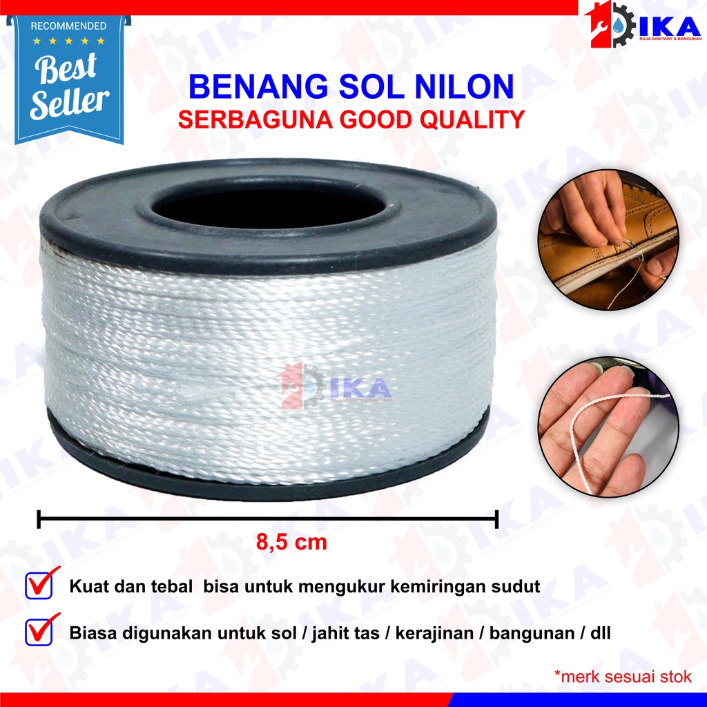 BENANG BANGUNAN NYLON 20 METER BENANG NYLON BENDERA LAYANGAN TANPA SAMBUNGAN MURAH 1 ROLL KUAT BAGUS