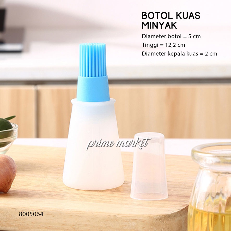 Botol kuas minyak silikon + Tutup BBQ Goreng Kue Roti / Basting oil brush silicone (8005064)