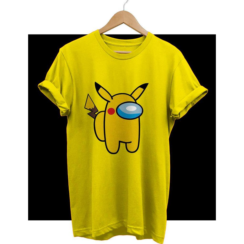 KAOS TSHIRT AMONG US PIKACHU MODEL POKEMON KATUN COMBED 30S