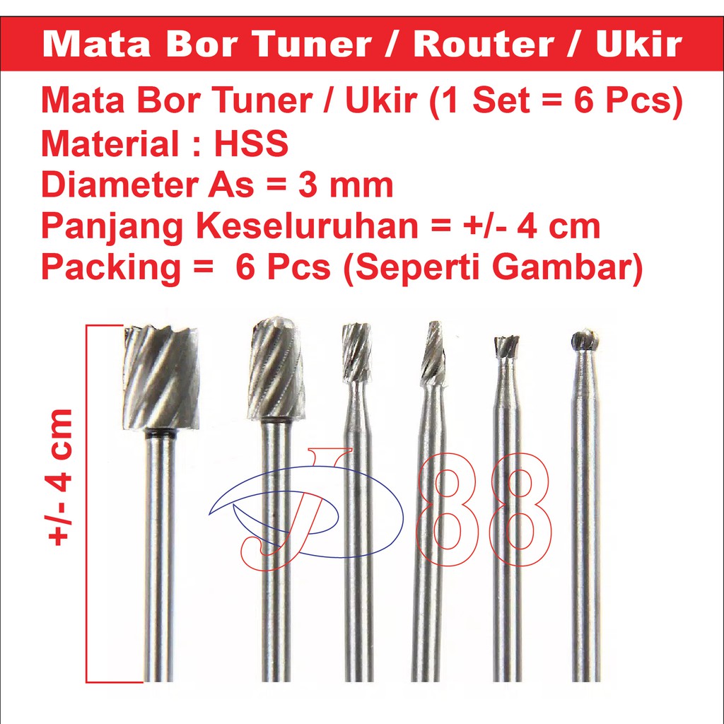 Mata Bor Tuner - Ukir - 6 Pcs