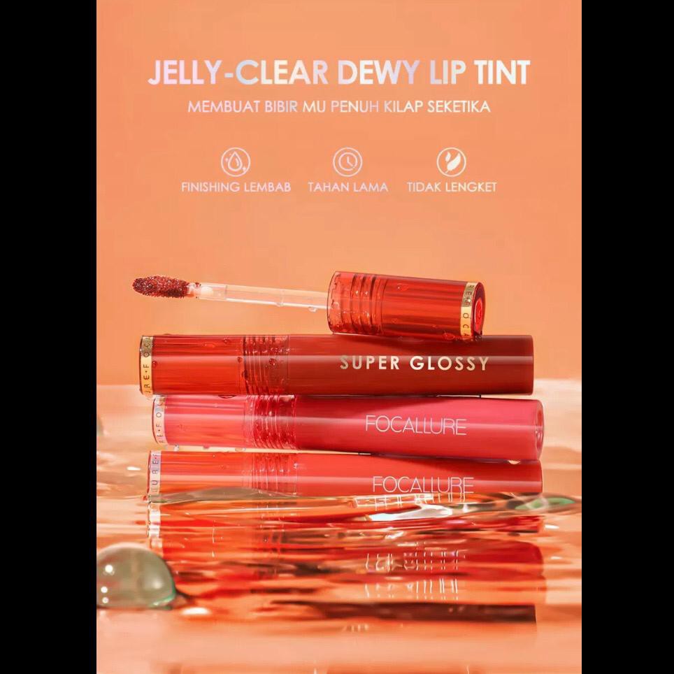 [READY STOCK] Liptint Focallure Jelly Super Glosy Murah Best Seller Jember - Lipstik - Kosmetik Bibi