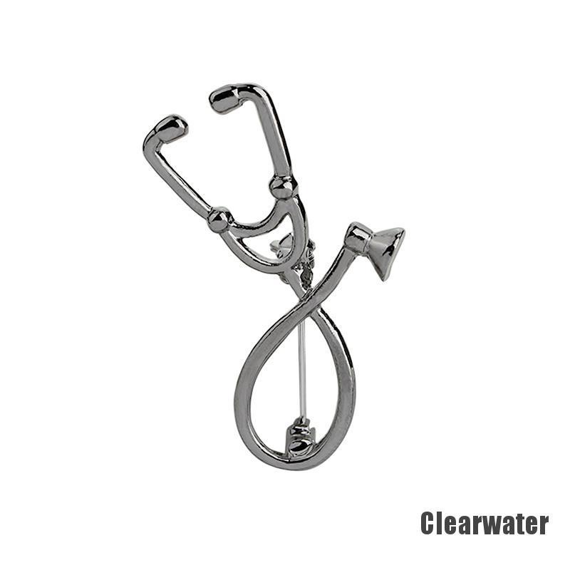 Bros Pin Desain Stetoskop Medis Untuk Dokter Perawat-Black