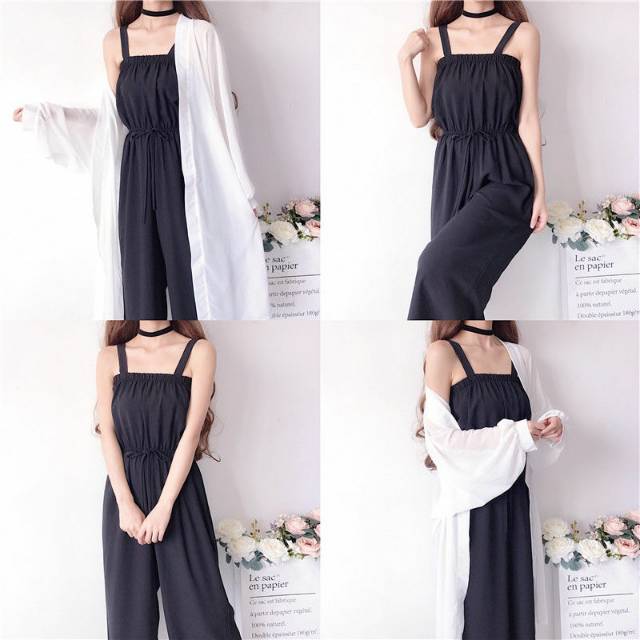 Long Jumpsuit Pakaian Wanita Tanpa lengan Jumpsuit  1011 (Size S-XL)