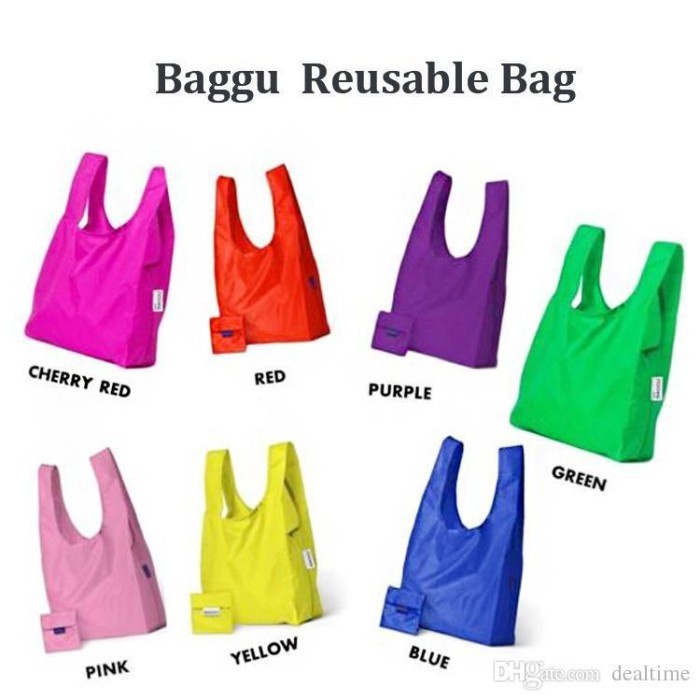 Tas Belanja Lipat Bagcu Baggu / Tas Jinjing / Shopping Bag Ramah Lingkungan / Kantong Belanja Bahan Tebal Kuat Anti Air Reuseable