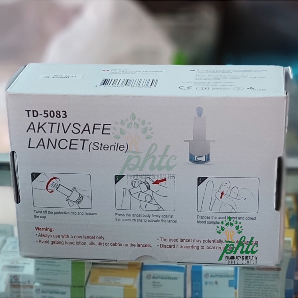 FamilyDR Lancet Aktivsafe TD-5083 100 pcs l Jarum Lancet Family Dr. l Blood Lancet 28G