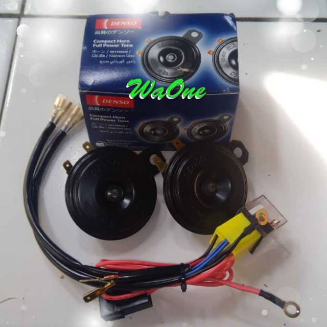 Paket Klakson Denso Disc Waterproof Lengkap Plus Set Relay Motor Mobil [Update V2 Colokan]