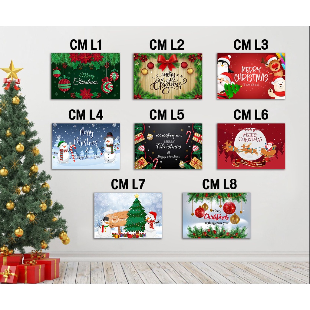 hiasan dinding natal dan tahun baru walldecor merry christmas happy new year