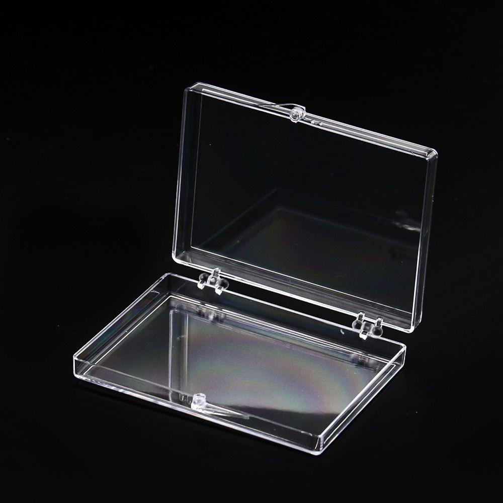 Needway Kotak Penyimpanan Kuku Transparan High-end Persegi Panjang Clamshell Kotak Hadiah Menunjukkan Rak Perhiasan Case Tray Case Transparan Persegi Kotak Flip