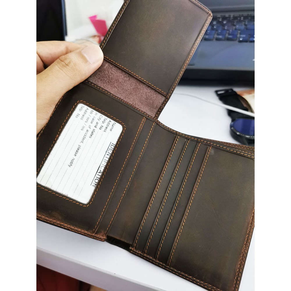 Dompet Crazy Horse Full Kulit Pria Berdiri Ishiya porte