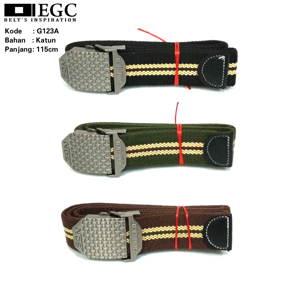 Gesper Ikat Pinggang Pria Laki Cowo Katun Plastik Army Tactical Asli Ori Sabuk Belt Impor Polos - G-A