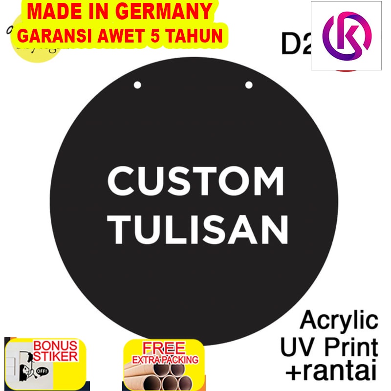 

Promo CUSTOM TULISAN SIGN AKRILIK UV PRINT BULAT SIGNAGE CUSTOM TULISAN