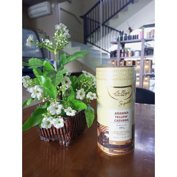 

Kopi Bubuk Labajo Yellow Caturra 100 gr Kaleng khas Labuan Bajo Manggarai Barat Flores