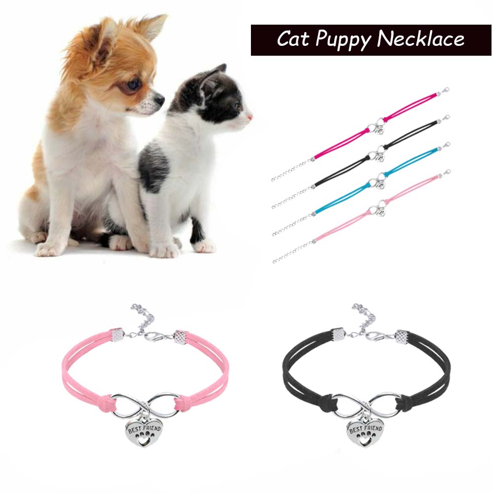 REBUY Cute Colorful Heart Pendant Cat Accessories Kitten Chihuahua Necklace