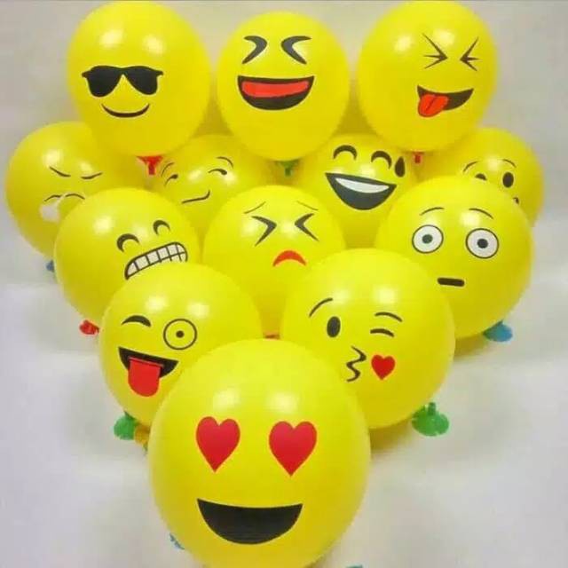 BALON LATEX EMOJI/ SMILE ISI 10 PCS