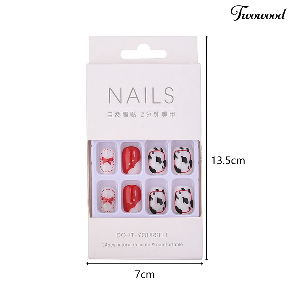 Twowood 1 Set Kuku Palsu Bahan Resin Untuk Nail Art