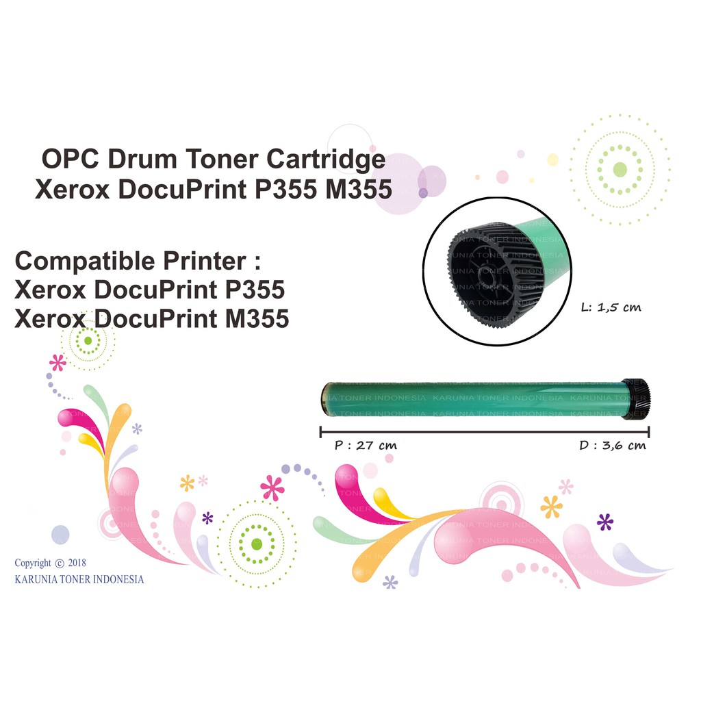 OPC Drum Toner Cartridge Xerox DocuPrint P355 M355