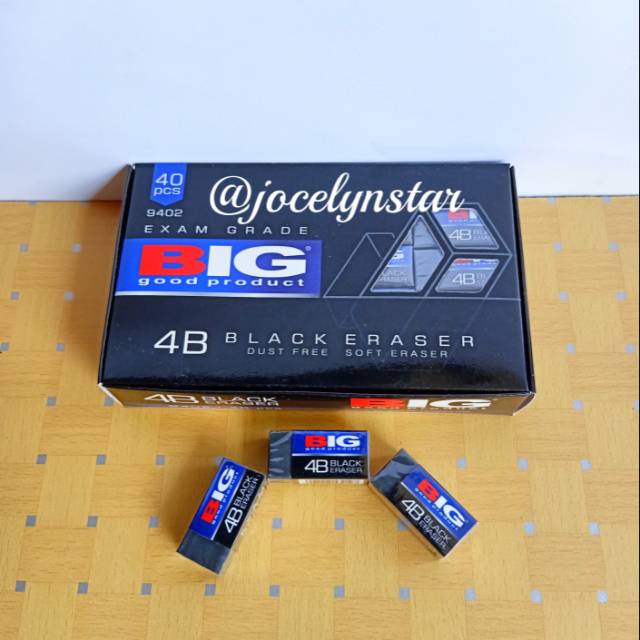 

(5 biji) Erase/ Penghapus Hitam merk Big