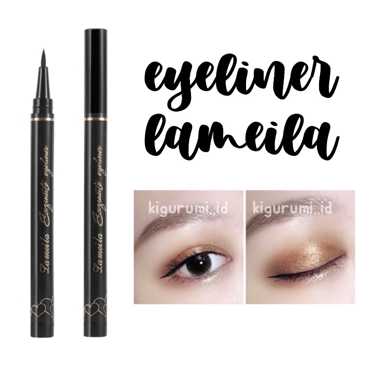 LAMEILA Eyeliner Mata Black Gold Waterproof Tahan Air Berfungsi Membuat Kelopak Mata Lebih Berdefinisi LA127