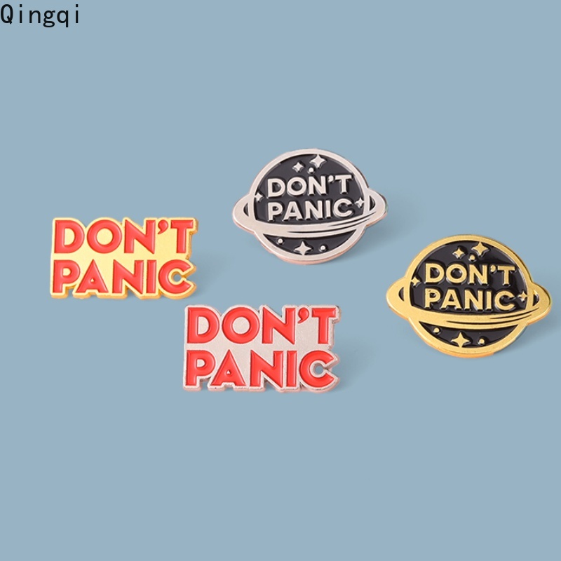 Bros Pin Enamel Desain Kartun Globe Luar Angkasa Don 't Panic Planet