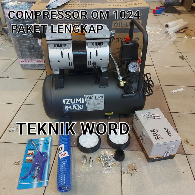 MESIN KOMPRESSOR ANGIN OILLESS IZUMI MAX OM 1024 1HP/ IZUMI OM1024 24L
