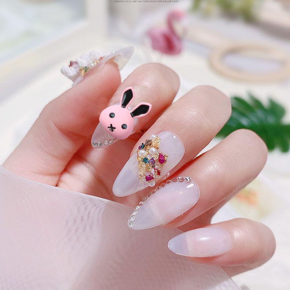 Mxbeauty Hiasan Kuku Kelinci Fashion Pink Manicure Nail Art Charms Perhiasan Kuku Kartun