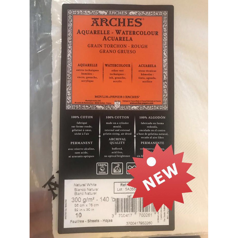 

New Best Seller Kertas Hvs / A3 28X38Cm Arches Paper/Kertas Arches Watercolor Rough Grain Hot Press