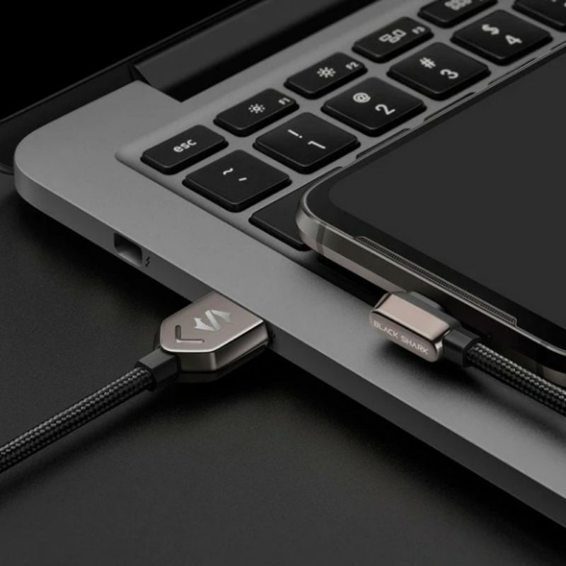 Black Shark Right Angle Cable USB-C Fast Charging