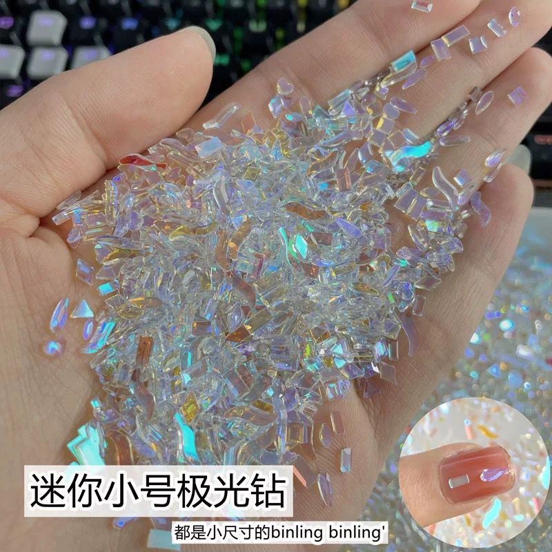 Hot New Item 100pcs Rhinestone Mix Aurora Crystal Clear Best Choice / Aurora Flat Bottom Nail Accesories