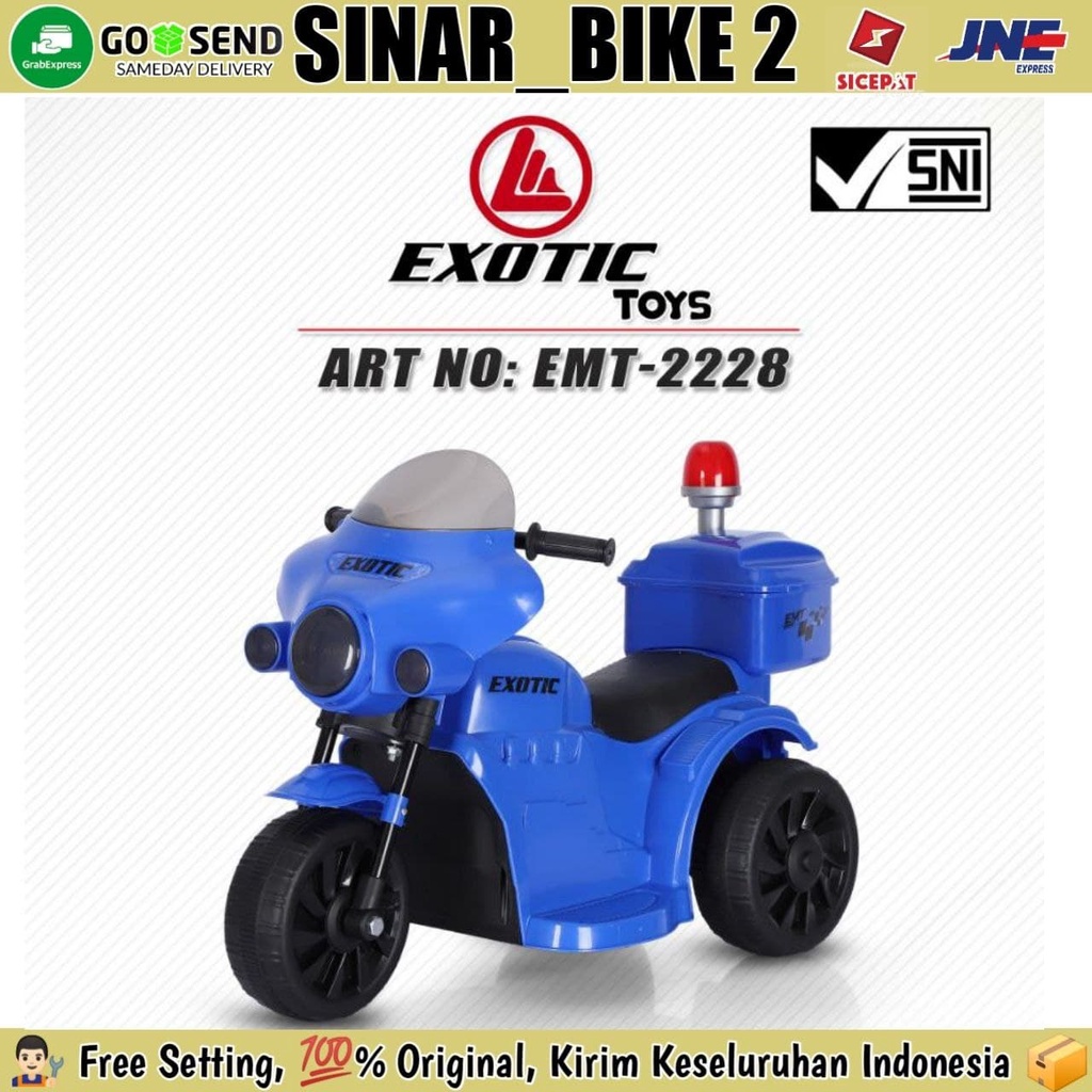 Motor Motoran Aki Exotic EMT-2228 Mainan Anak Rechargeable Motorcycle