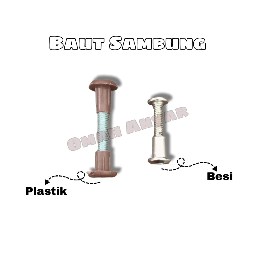 Baut Sambung Besi Plastik Bolt BUKAN Baut Knockdown