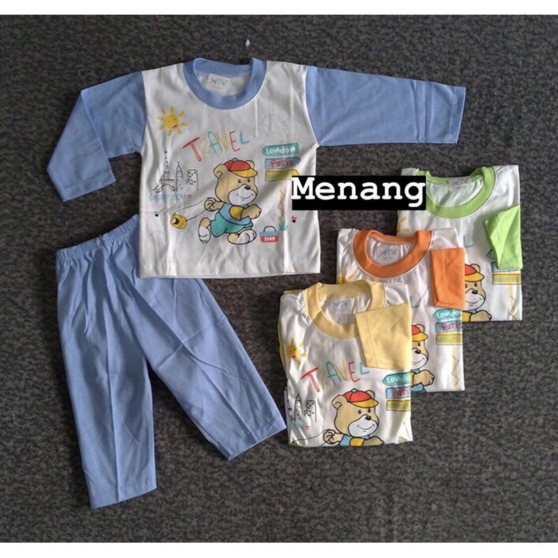 Setelan Baju Bayi Piyama Bayi Panjang Oblong Tralala 2201 | Setelan Piyama Anak Usia 3-24 Bulan