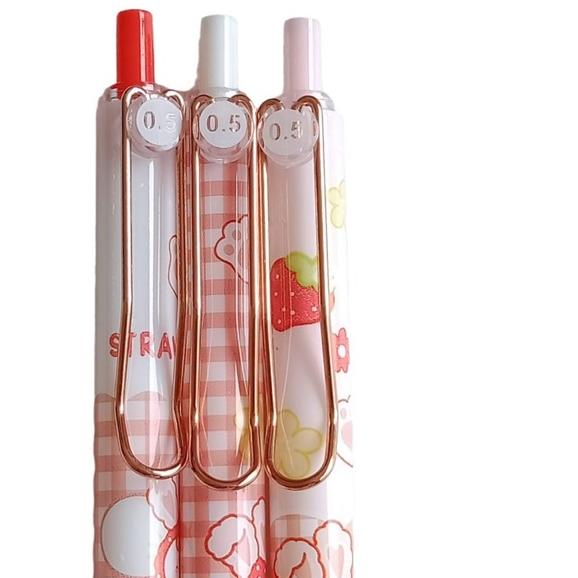 

WOW MURAH JD-2218A-3 Gel Pen Cetek Starawberry Rabbit Type Sarasa (isi 3)~
