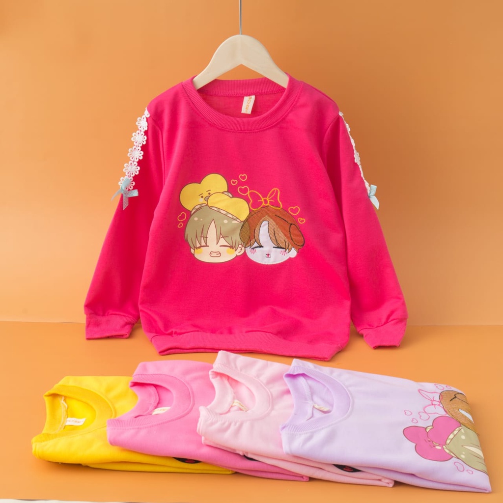 Sweater Import Anak Perempuan Usia 5 - 12 Tahun | Baju Switer Cewek Umur 5-12th Original Import 100%