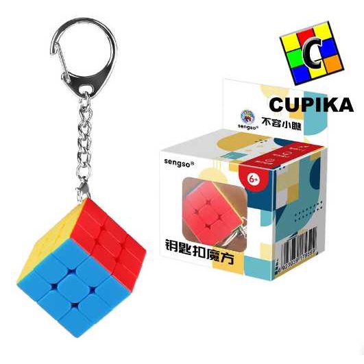 Rubik Keychain Shengshou 3x3x3 Stickerless KOTAK Gantungan Kunci