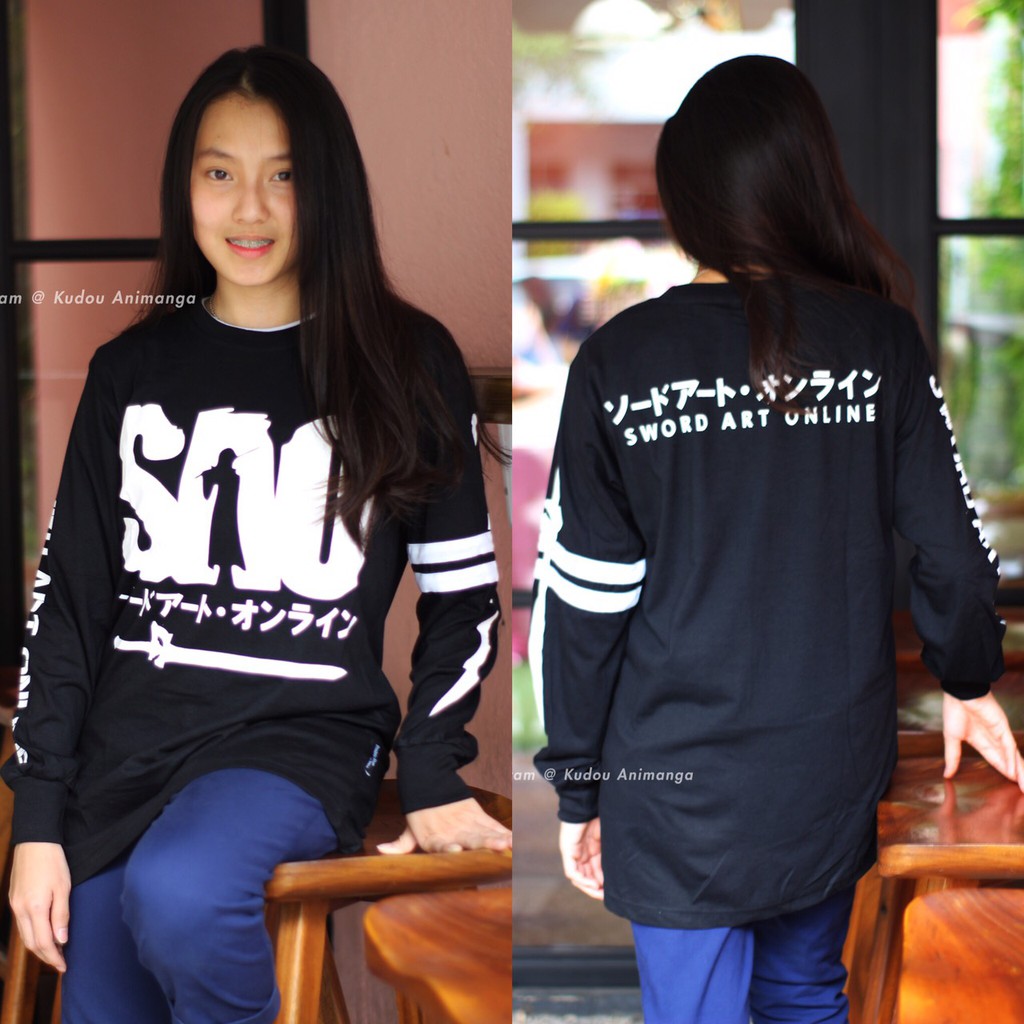 Longsleeve Karet SAO Anime Manga Sword Art Online Kaos Lengan Panjang Wibu Otaku