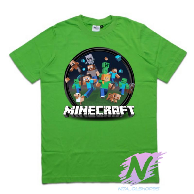 kaos anak minicraft baju karakter anak minecraft