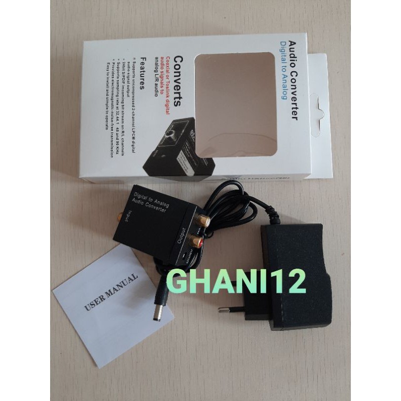 Converter Audio Digital To Analog + Kabel optic