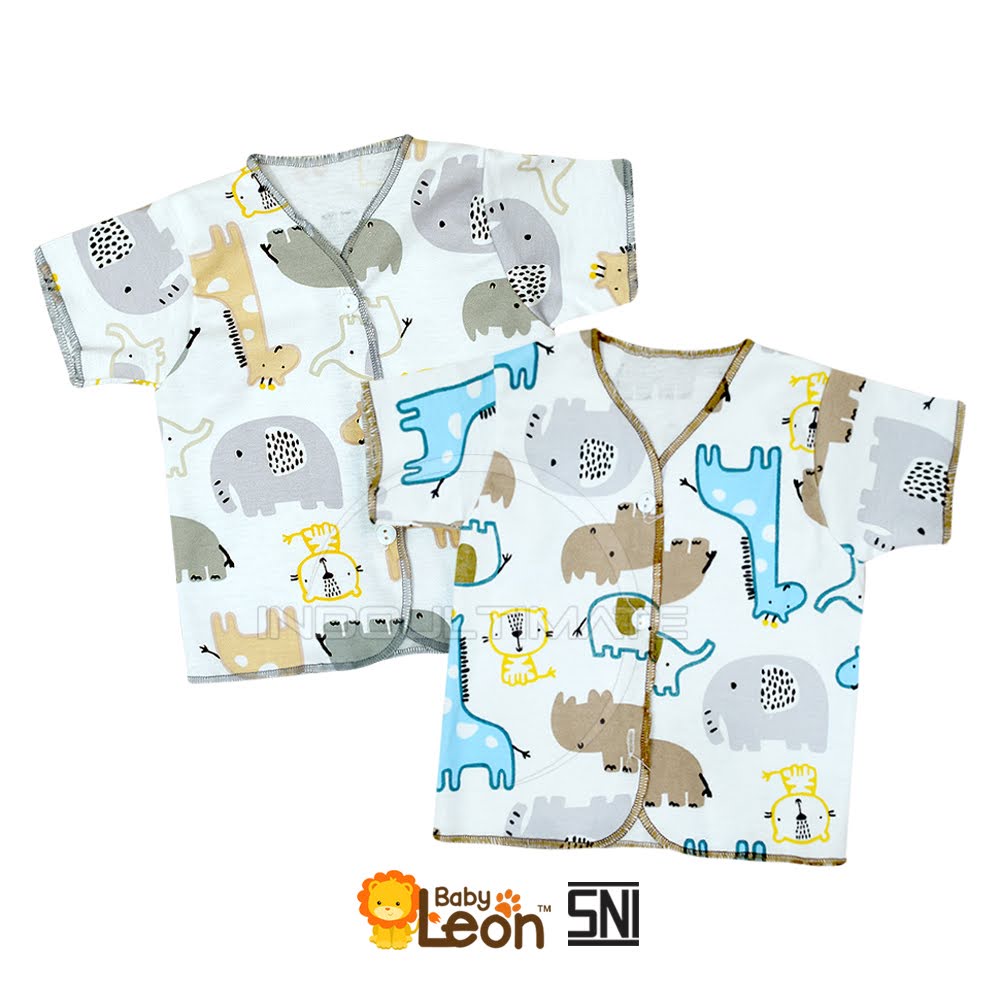 1Pcs Baju Bayi Lengan Pendek (0-3 Bln) ZOO SERIES BABY LEON DS-111 Baju Bayi Baru Lahir Baju Tidur Bayi Baju Harian Bayi Atasan Kaos Bayi Pakaian Bayi